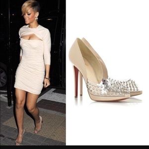SOLD - CHRISTIAN LOUBOUTIN Engin Spikes Nude PVC